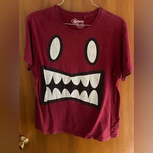 mecca vintage Maroon Graphic Monster Short Sleeve Tee
